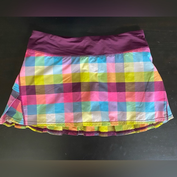 lululemon athletica Pants - 🍋 lululemon sz 6 pace setter skort plaid  adjustable waist / attached shorts